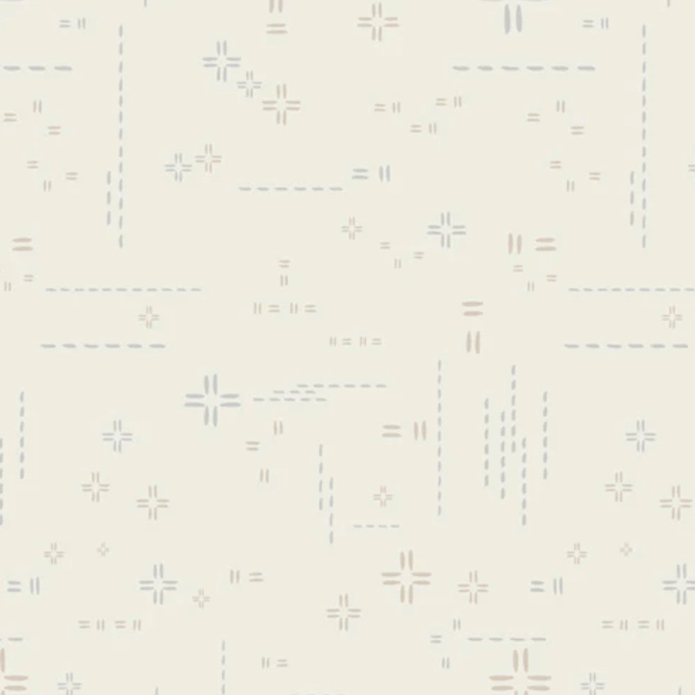 Geometric Cream and Blue Wallpaper